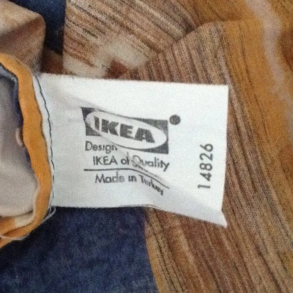 Ikea Twin Size Duvet Cover Brown Blue Bedding 100% Cotton - Picture 4 of 6